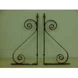 PAIR PAINTED IRON WALL BRACKETS