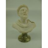 ITALIAN ALABASTER BUST OF ST FRANCIS BY A GIANNELLI