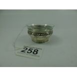 WHITE METAL MUSTARD POT