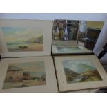 3 WATER COLOURS, SIGNED L MORTIMER, CORNWALL