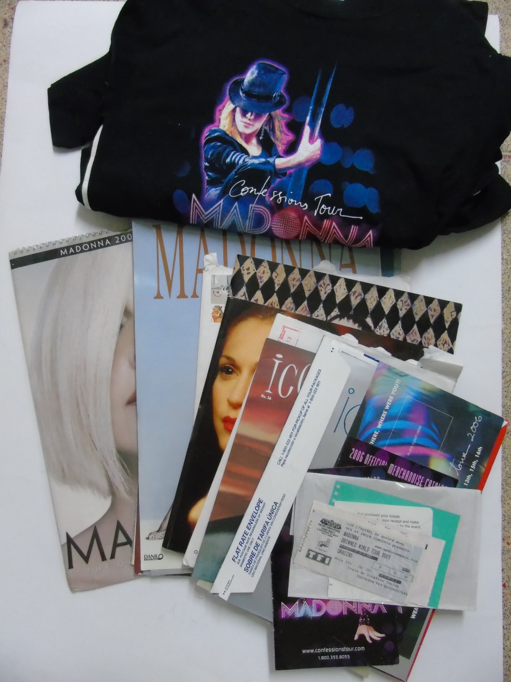 MADONNA MEMORABILIA INCLUDING TICKET STUBS