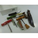 COLLECTION OF KNIVES & CORKSCREWS