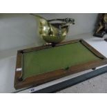 VINTAGE TABLETOP SNOOKER TABLE & COPPER COAL SCUTTLE