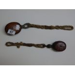 PAIR OF CORNISH WOODEN SHIPS PULLEYS