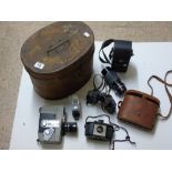 METAL HAT TIN WITH LENS AND BINOCULARS