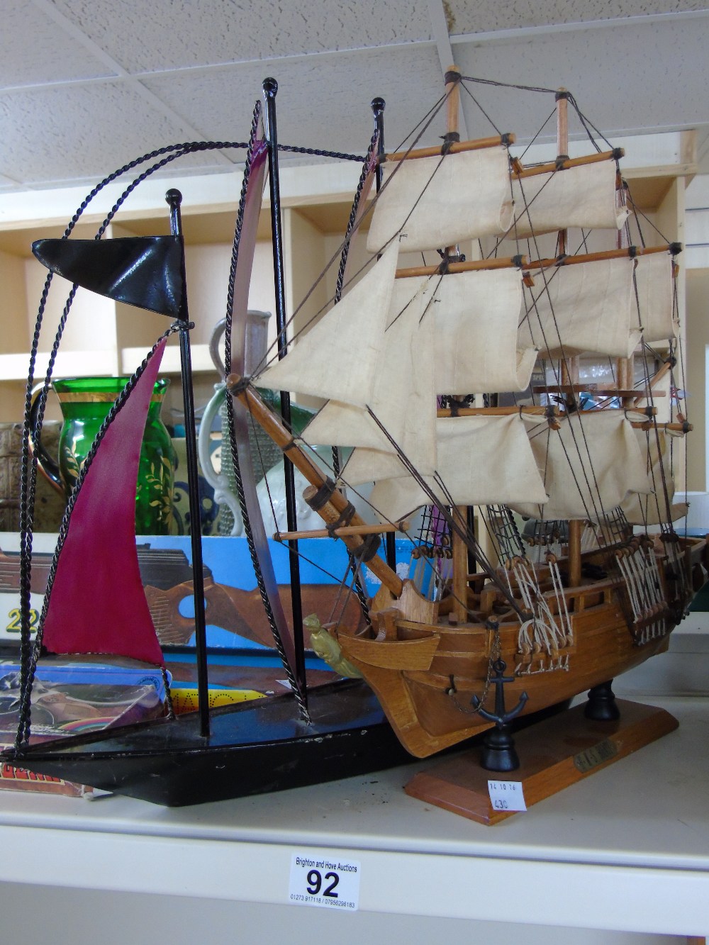 2 MODEL GALLEONS