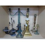 QUANTITY OF ASSORTED CANDLESTICKS