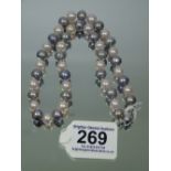 PEARL NECKLACE, RESTRUNG, CLASP MARKED JKA 375