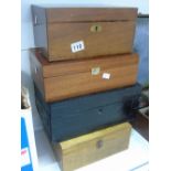 4 WOODEN JEWELLERY BOXES