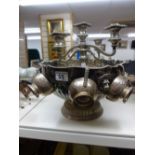 SILVER PLATED PUNCH BOWL & OTHERS