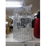 BIRD CAGE SHAPED PLANT HOLDER WITH BUTTERFLIES