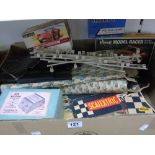 QUANTITY OF VINTAGE SCALEXTRIC + TRANSFORMER & MODEL CARS