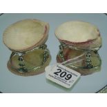 PAIR OF HALL MARKED SILVER SALT STANDS WITH SHELL DISHES