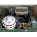 ASSORTED PEWTER TANKARDS & CERAMIC STEINS