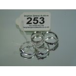 4 SILVER RINGS WITH CUBIC ZIRCONIAS