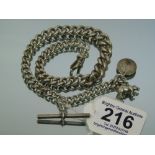 HALL MARKED SILVER ALBERT CHAIN TOTAL WEIGHT 63.64 GRAMS