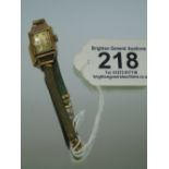 LADIES 375 GOLD SWISS MADE COCKTAIL WATCH