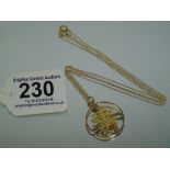 9CT GOLD CHAIN WITH A 14K PENDANT 3.18 GRAMS