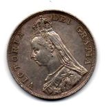 4/- 1887 circulated proof coin GEF Reserve: £60