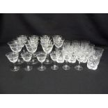 A quantity of drinking glasses to include tumblers, wine and sherry  (28)