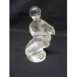 Lalique model of a lady, signed with original label to the base