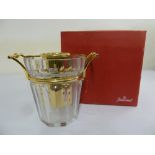 Baccarat Crystal Moulin Rouge champagne bucket with gilt handles, in original packaging