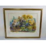 Max Wolpe still life watercolour signed and dated bottom right - 50 x 71.5cm