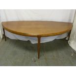 A 1970s demilune Rosewood coffee table by Silkeborg of Denmark