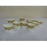 Wedgwood Susie Cooper design Old Gold Keystone coffee set to include cups, saucers, milk jug and