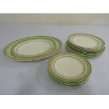 Burgess and Leigh Claremont Burleighware part dinner service, to include dinner plates and meat