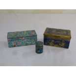 A Spode china box, a Chinese enamel box and a cloisonn‚ circular box