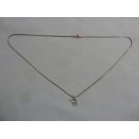 18ct white gold Chai pendant on an 18ct white gold chain, approx 4.9g
