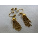 Pair of 9ct gold tassel earrings, approx 4.6g