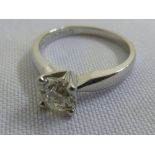 Platinum and diamond solitaire ring, diamond approx 1ct