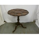 Victorian mahogany tilt top tea table on triform base