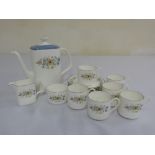 Royal Doulton Pastorale H5002 coffee set to include cups, saucers, coffee pot, milk jug and sugar