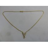 18ct gold chain with integral diamond pendant, approx 4.6g