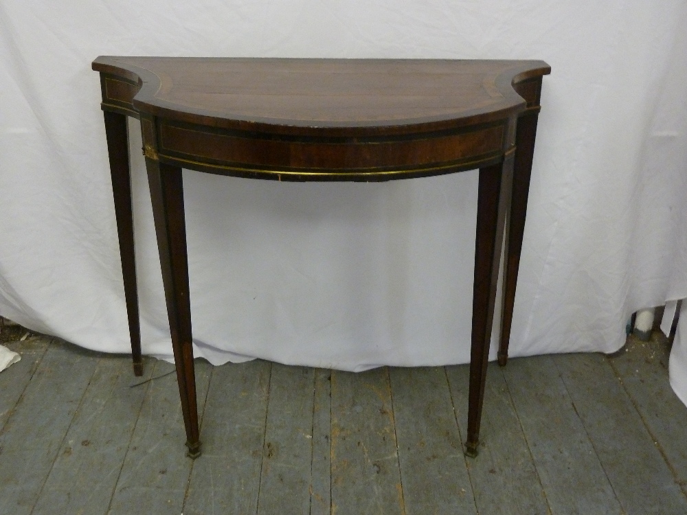 Edwardian shaped side table on four tapering rectangular legs  A/F