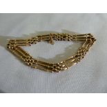 9ct gold gate link bracelet, approx 11.7g
