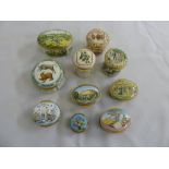 A quantity of Halcyon Days covered trinket boxes  (10)