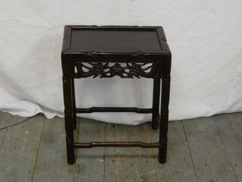 Chinese pierced hardwood side table