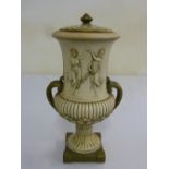 A ceramic campagna form classical style vase and cover