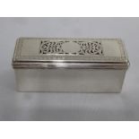 Victorian silver box and pierced pull off cover, London 1840 retailed by Coleman of The Haymarket