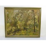 Leonard Bennetts oil on panel of a woodland scene, signed bottom right, 68 x 83cm