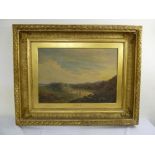 J.B. Pyne framed oil on canvas of a seaside scene, signed bottom right, 50.5 x 73.5cm
