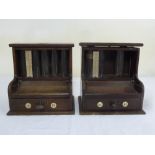 Two oak cased money changers of customary form