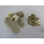 A quantity of silver coins mainly pre 1947