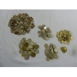 A quantity of English and foreign coins to include some pre 47 silver