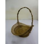 Ormolu decorative mesh basket with rope twist carrying handle