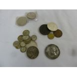 A quantity of English coins to include 1890 five shilling, 1889 four shilling 1890 four shilling,